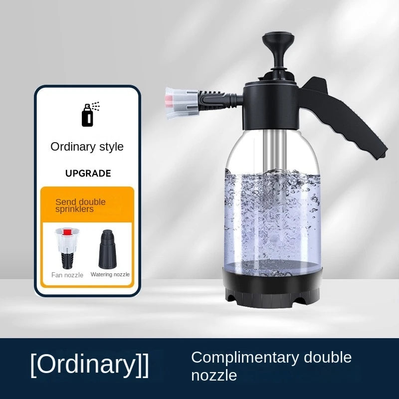 Pulvérisateur Mousse 2L avec 3 Types de Buses - Pompe à Main pour Lavage Auto, Nettoyage Fenêtres et Voiture