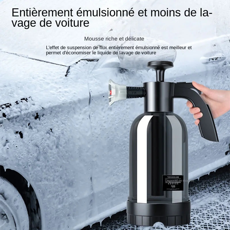 Pulvérisateur Mousse 2L avec 3 Types de Buses - Pompe à Main pour Lavage Auto, Nettoyage Fenêtres et Voiture