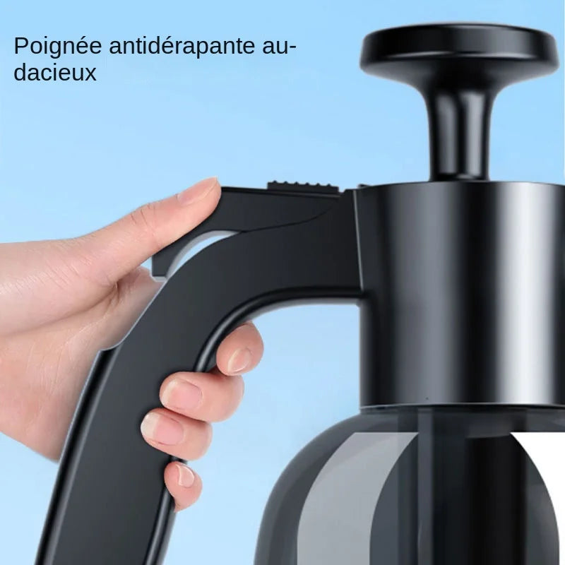 Pulvérisateur Mousse 2L avec 3 Types de Buses - Pompe à Main pour Lavage Auto, Nettoyage Fenêtres et Voiture